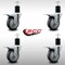 Service Caster 4'' SS Thermoplastic Rubber Swivel 1-3/4'' Expanding Stem Caster Set Total Lock Brake, 4PK SCC-SSEXTTL20S414-TPRB-134-4 - alternate 2